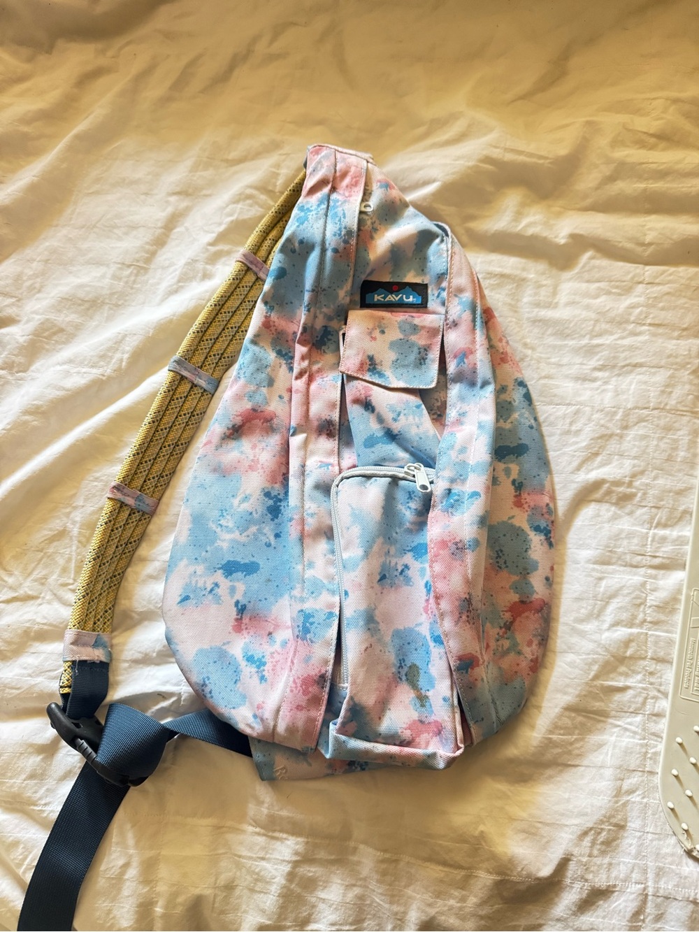 Kavu Pastel Pink & Blue Tie-Dye Sling Backpack